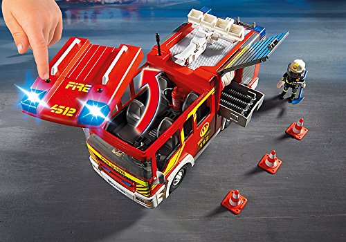 PLAYMOBIL Bomberos Camión Bombero con luz y Sonido, City, 35.1 x 25.1 x 15.2 (5363)