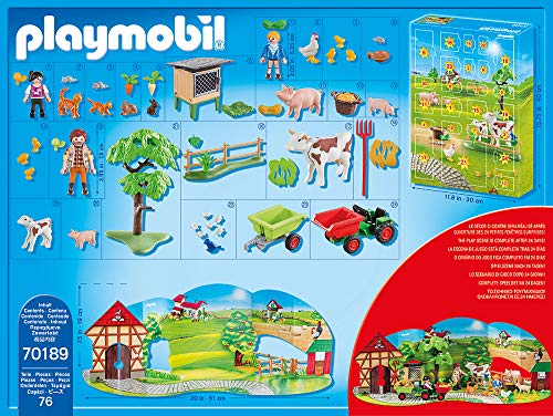 PLAYMOBIL Christmas Calendario de Adviento Granja, A partir de 4 años (70189)