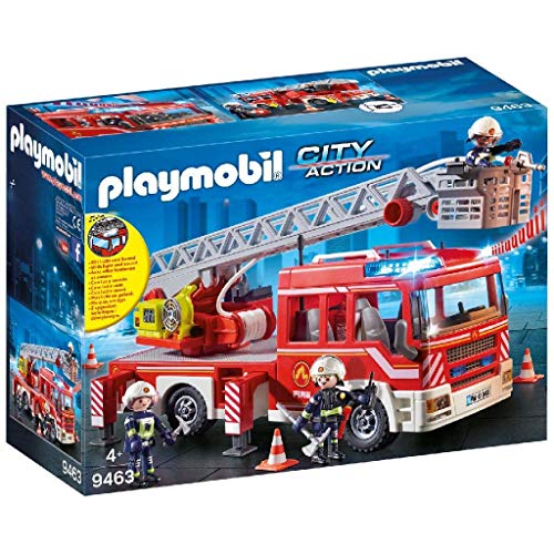 PLAYMOBIL City Action Camión de Bomberos con Escalera, Luces y Sonido, a Partir de 5 Años (9463) + Duracell - Ultra AAA con Powerchek, Pilas Alcalinas (Paquete de 12) 1.5 Voltios