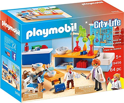 PLAYMOBIL City Life Gimnasio, a Partir de 5 Años (9454) + City Life Clase de Química, a Partir de 5 Años (9456) , Color/Modelo Surtido