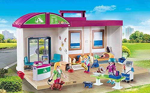 PLAYMOBIL- City Life Maletín, Clínica Veterinaria, Multicolor (70146)