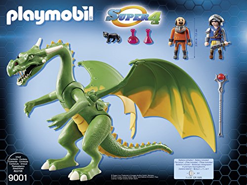 Playmobil-Dragón de Kingsland con Alex Personajes de la serie Super 4, multicolor, 43,5 x 12 x 32,5 cm 9001