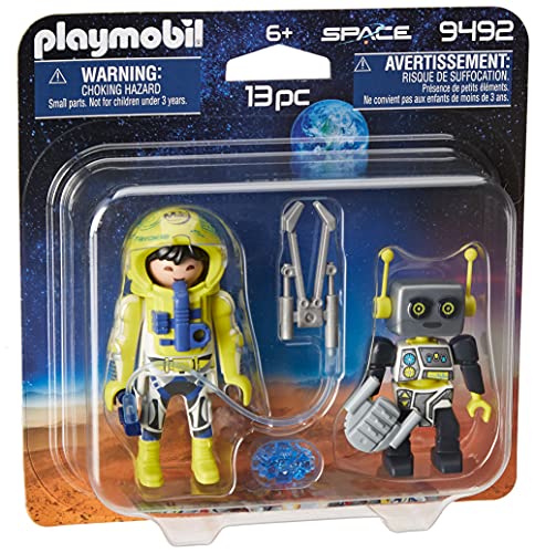 PLAYMOBIL- Duo Pack Astronauta y Robot Juguete, Multicolor (geobra Brandstätter 9492)