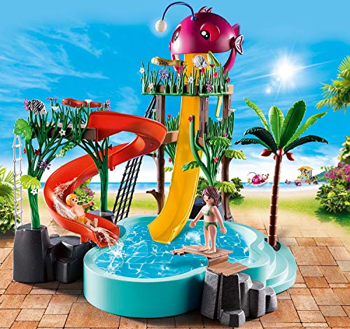 Playmobil Family Fun 70609 Aqua Park con toboganes, para Jugar con Agua, a Partir de 4 años
