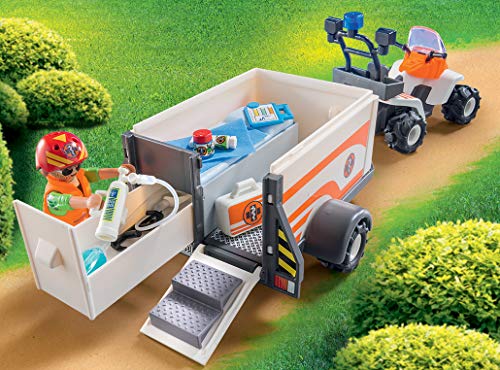 PLAYMOBIL Life City Quad Rescate+Remolque, Color carbón (70053)
