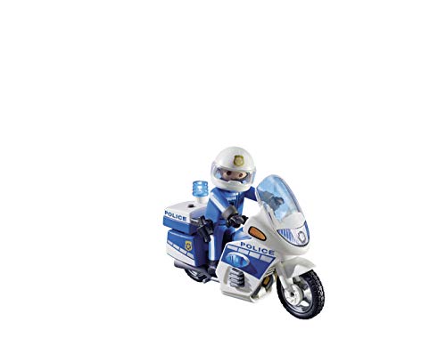 Playmobil Policía- City Action-Policía con Moto y Luces LED Playmobil Conjunto de Figuras, Multicolor (6923)