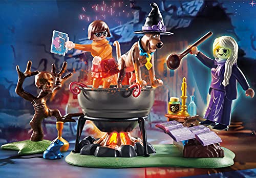 PLAYMOBIL SCOOBY-DOO! 70366 Aventura en el Caldero de la Bruja, con Efectos de Luz, A Partir de 5 Años