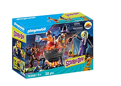 PLAYMOBIL SCOOBY-DOO! 70366 Aventura en el Caldero de la Bruja, con Efectos de Luz, A Partir de 5 Años