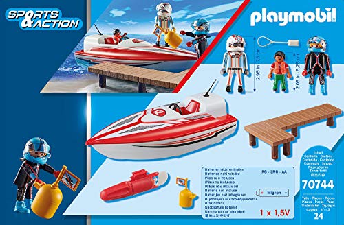Playmobil Sports & Action 70744 Speedboot Lancha rápida con Motor Sumergible, a Partir de 4 años