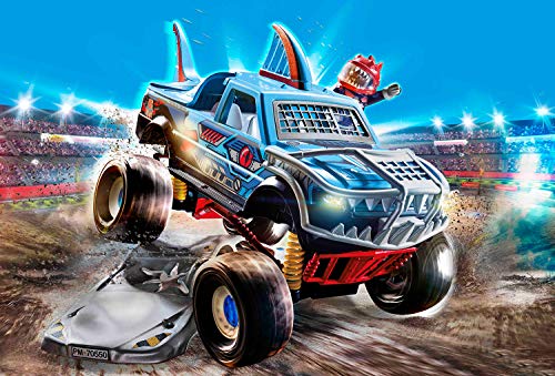 PLAYMOBIL® Stuntshow Juego de 2 Piezas 70550 70554 Monster Truck Shark + Kart Bombero