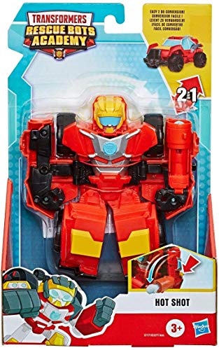 Playskool Heroes Transformers Rescue Bots Academy Hot Shot Robot de Juguete de conversión de 6 Pulgadas, Figura de acción Coleccionable para niños a Partir de 3 años