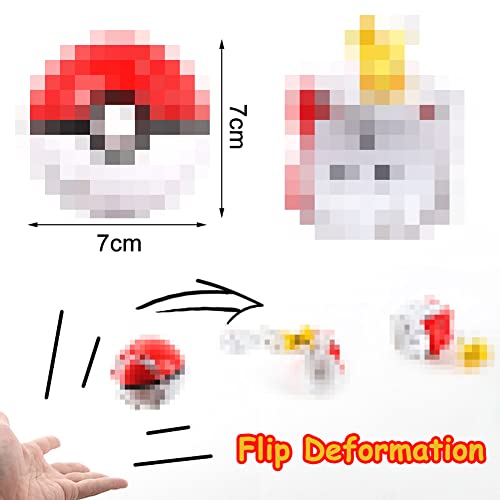 Poké Bolas Pokéball, NALCY 4 Pcs Pokemon Figuras with Throw Pop Poké Ball, Figura de Pikachu, Pokemon Pikachu Monstruo, para Niños y Adultos Celebración de Fiestas Divertido