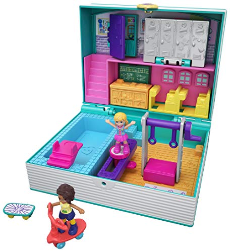 Polly Pocket Cofre Vamos al Cole, muñeca con Accesorios, Juguete +4 años (Mattel GFM48)