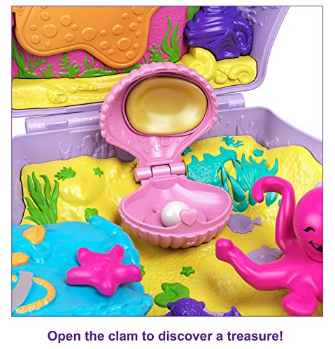 Polly Pocket- Tiny Power Bolso de Mano Concha de Mar con Accesorios, Multicolor (Mattel GNH11)