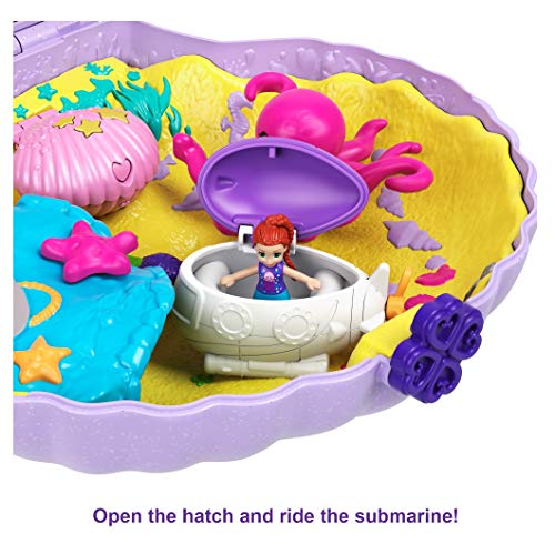 Polly Pocket- Tiny Power Bolso de Mano Concha de Mar con Accesorios, Multicolor (Mattel GNH11)