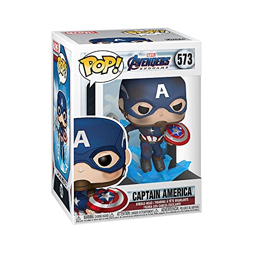 Pop Marvel: Endgame- Captain America w/BrokenShield & Mjolnir