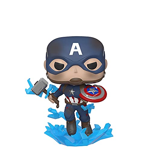 Pop Marvel: Endgame- Captain America w/BrokenShield & Mjolnir