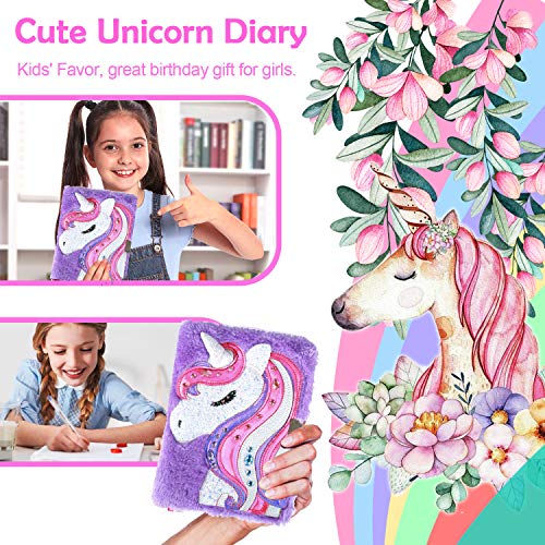 PowerKing Diario para Niñas, Unicornio Diario Cuaderno Escolar con Cerradura para Niños y Niños, Color Unicornio lácteo. (Diario-Unicornio)