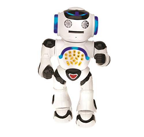 POWERMAN Lexibook ROB50DE - Robot Educativo para Aprender y Jugar, Interactivo, Danza, música, Historia, Discos, Color Blanco y Negro