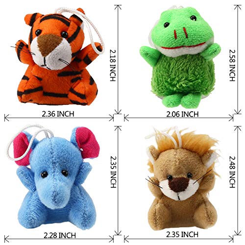Punertoy Juguetes Infantiles, Set de Osito Perrito Patito Ranita Peluche Decoraciones Animales para Llavero Bolsas Mochilas Regalos Premios para Fiestas Temáticas Escuelas Niños Niñas (28 PCS)
