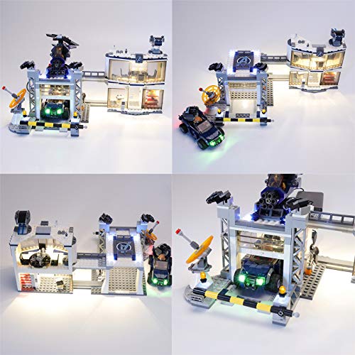 QZPM Conjunto De Luces (Complejo De Los Vengadores) Modelo De Construcción De Bloques Kit De Luz LED Compatible con Lego 76131, NO Incluido En El Modelo
