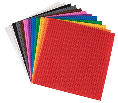 Rainbow - Pack de 12 Bases apilables para Construir - Compatible con Todas Las Grandes Marcas - 25,4 x 25,4 cm