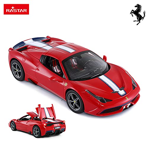RASTAR Coche de control remoto Ferrari, 1/14 Ferrari 458 Special A Red Toy Car - Convertible, Auto Open/Close