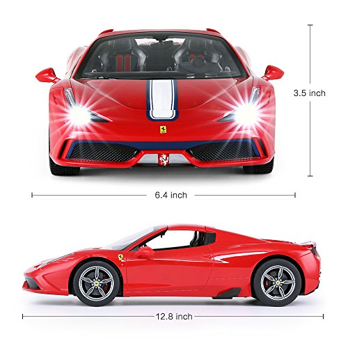 RASTAR Coche de control remoto Ferrari, 1/14 Ferrari 458 Special A Red Toy Car - Convertible, Auto Open/Close