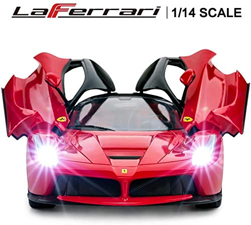 RASTAR Coche de juguete Ferrari con mando a distancia, 1:14 rojo Ferrari, coche con control remoto La Ferrari