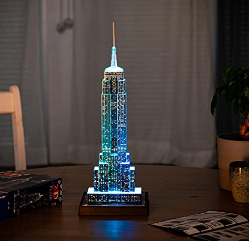 Ravensburger 12566 1- Puzzle 3D Building: Empire State Building Night Edition, Multicolor