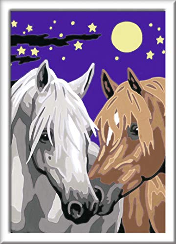 Ravensburger- Atelier Numéro d'Art Chevaux Loisir Créatif, Color (29695)