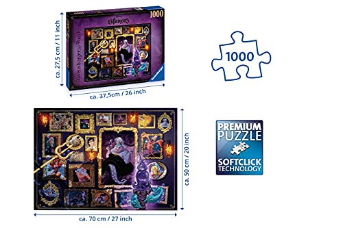 Ravensburger Puzzle 1000 Piezas, Villainous, Ursula, Puzzle Disney, Rompecabezas Ravensburger de Alta Calidad, Villanos Puzzle, Edad Recomendada 12+