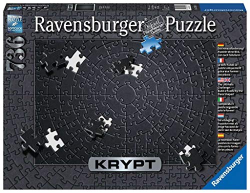 Ravensburger Puzzle, Puzzle 736 Piezas, Krypt Black, Puzzles para Adultos, Puzzle Monocromo Espiral, Rompecabezas Ravensburger de Alta Calidad