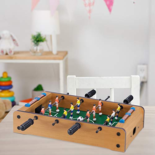 Relaxdays Futbolín de Mesa para 2 Jugadores, Color Verde-marrón, 11 x 51 x 50 cm (10022515)