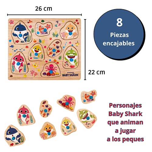 Rompecabezas Baby Shark Juego de Mesa para Niños |Rompecabezas Educativo para Todas Las Edades | Puzzle de Piezas con Temática Baby Shark | Educa y Diviértete