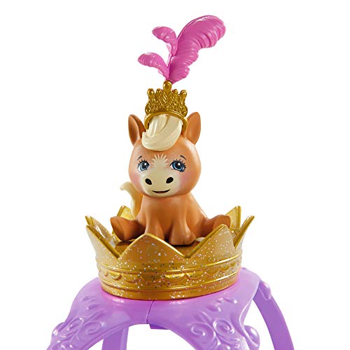 Royal Enchantimals Muñeca pony con carruaje real, mascota y accesorios de juguete (Mattel GYJ16)