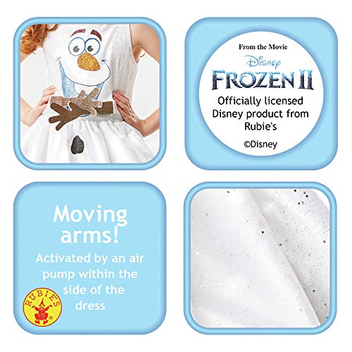 Rubies vestido oficial de Disney Frozen 2, Olaf Air Moving Dress para niños, talla pequeña de 3 a 4 años
