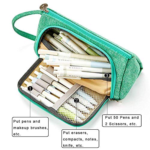 RUICHUANGS estuche escolar ，estuche mascarillas， estuche，Con mango- de gran capacidad, caja de lápices, bolsa de cosméticos, bolsa de almacenamiento，24 cm