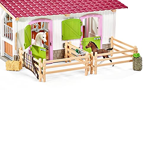 Schleich 42344 Horse Club Play Set - establo de equitación con Jinete y Caballos, Juguetes a Partir de 5 años