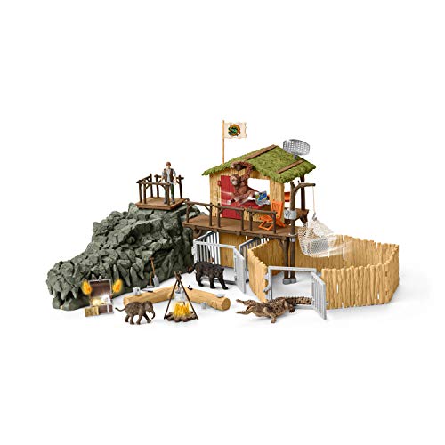 Schleich 42350 Wild Life Play Set - Estación de Investigación de la Jungla Croco, juguetes a partir de 3 años