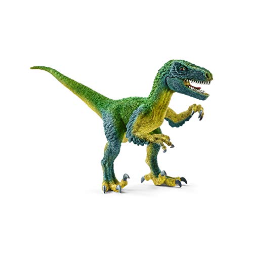 Schleich- Figura dinosaurio Velocirráptor, Color verde, 10,3cm