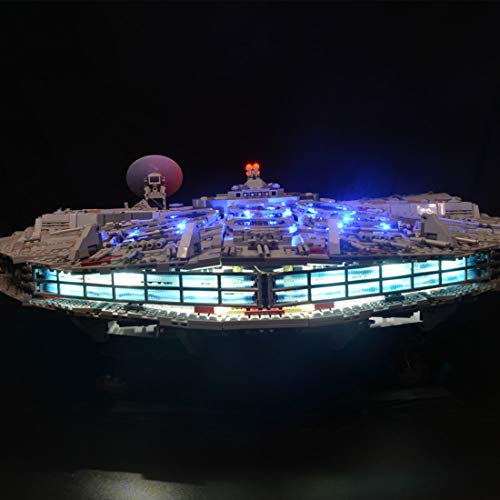Seasy Juego de iluminación para Lego Star Wars Halcón Milenario, juego de iluminación LED, compatible con Lego 75192 (sin set Lego)