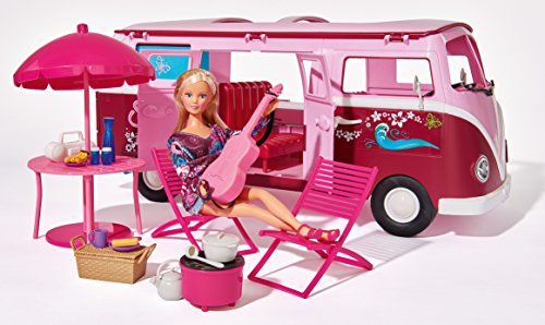 Simba 105739423 Steffi Love Flower Power Bus - Autocaravana con accesorios y muñeca [Importado de Alemania]