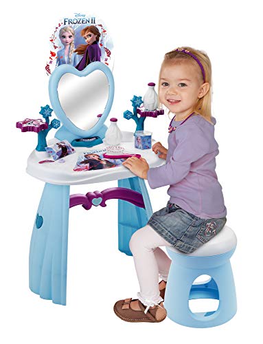 Simba Toys- Frozen 2-Tocador con taburete-10 Accesorios-práctico y Decorativo (Smoby 320234), Color