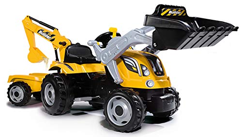 Smoby - Tractor Builder MAX con Remolque ( 710301) (Kids Ride on Tractor and Trailer -)