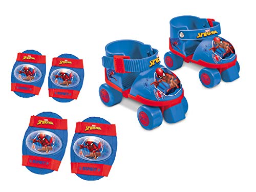 Spiderman Spiderman-18390 Spider-Man Set de Patines Infantiles con Protecciones, Talla 22 a 29, Multicolor, 40 x 40 x 40 cm (Mondo 18390)