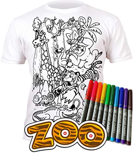 Splat Planet Zoo Playera con 10 bolígrafos mágicos Lavables no tóxicos, Colorear y Lavar (9-11 años)