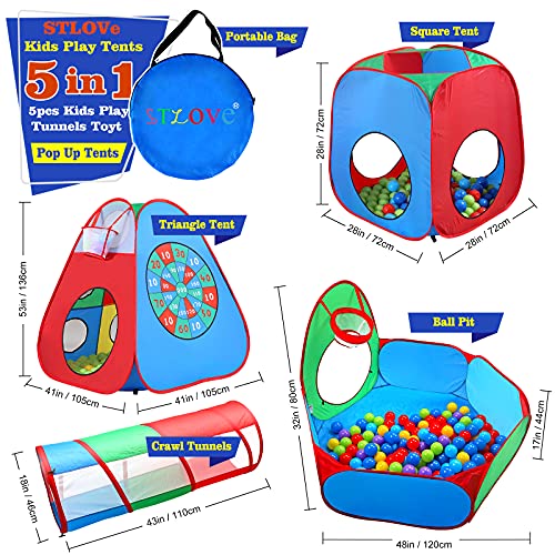 STLOVe Carpa niños，Túnel De Juego Personalizado para Juguetes De Carpa Emergente para Niños（Sin Pelota） Juguetes Cumpleaños para Niñas Niños Bebés Tiendas De Campaña.
