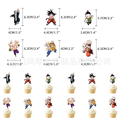 Suministros de fiesta de cumpleaños de Dragon Ball, las decoraciones de Dragon Ball Z incluyen adorno para tarta, adornos para cupcakes, pancarta, globos