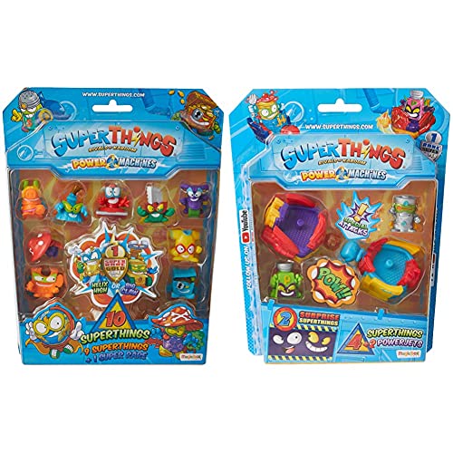 Superthings Power Machine Blíster 10 Figuras, Contiene 9 Y 1 Dorado, Modelos Surtidos + Power Machine Blíster 6 Powerjet, Contiene 2 Power Jets Y 4 (1 De Ellos, Plateado)